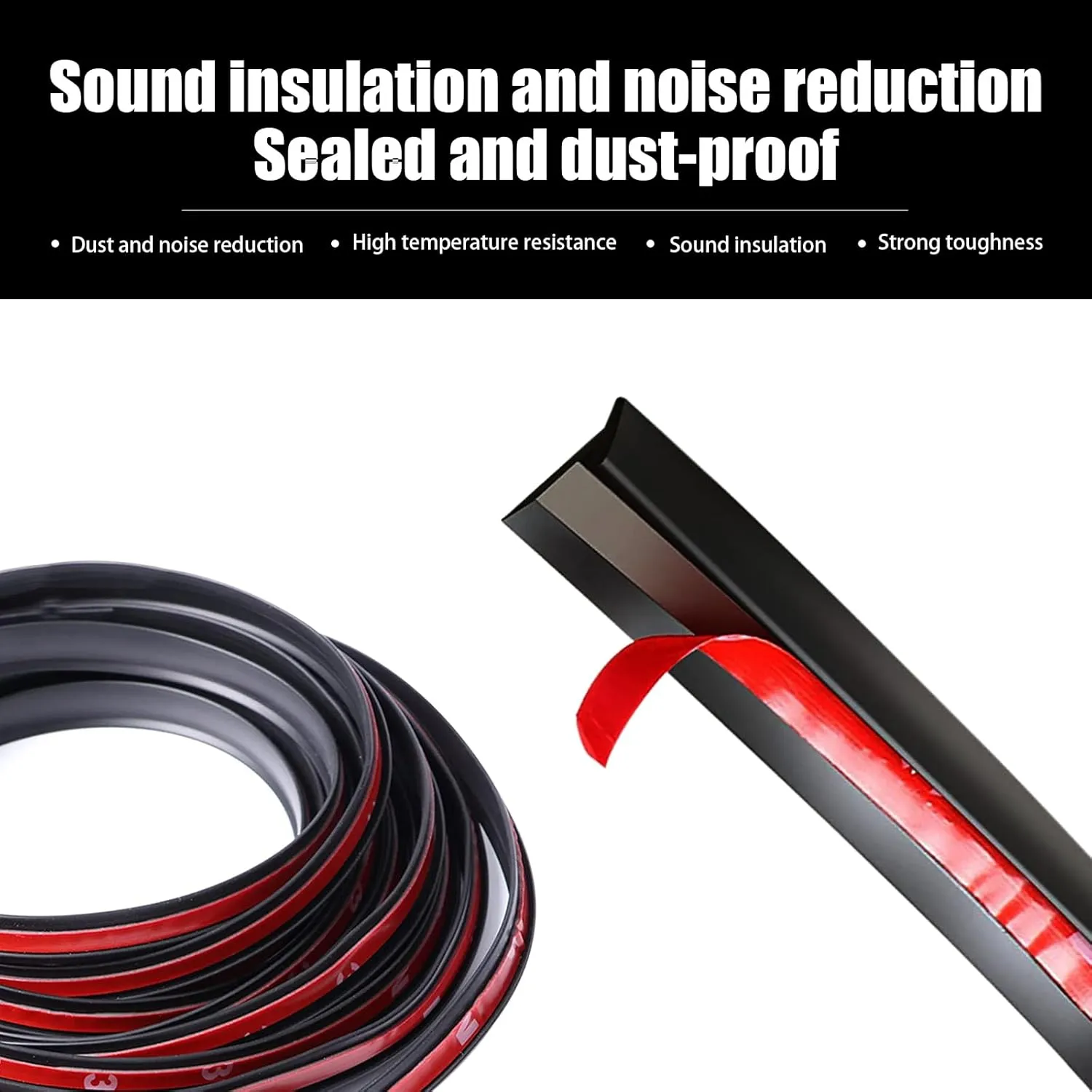 Pack of 1 5M/16.4Ft Sealing Tape, Auto Weather Draft Seal Strip, T Shape Windshield Seal, for Automotive Truck Roof Sunroof Front Rear Windshield (Black #8 * 10mm)