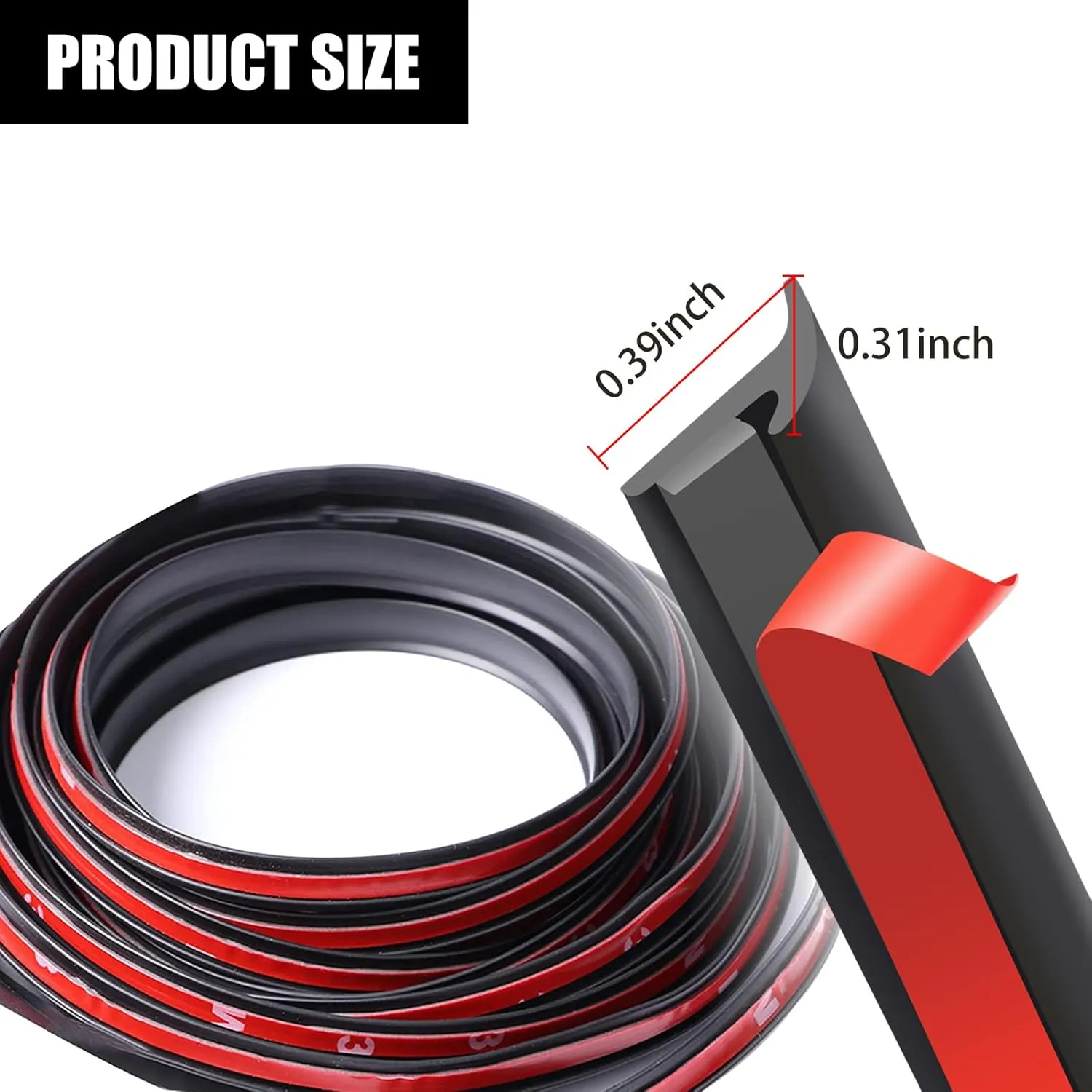 Pack of 1 5M/16.4Ft Sealing Tape, Auto Weather Draft Seal Strip, T Shape Windshield Seal, for Automotive Truck Roof Sunroof Front Rear Windshield (Black #8 * 10mm)