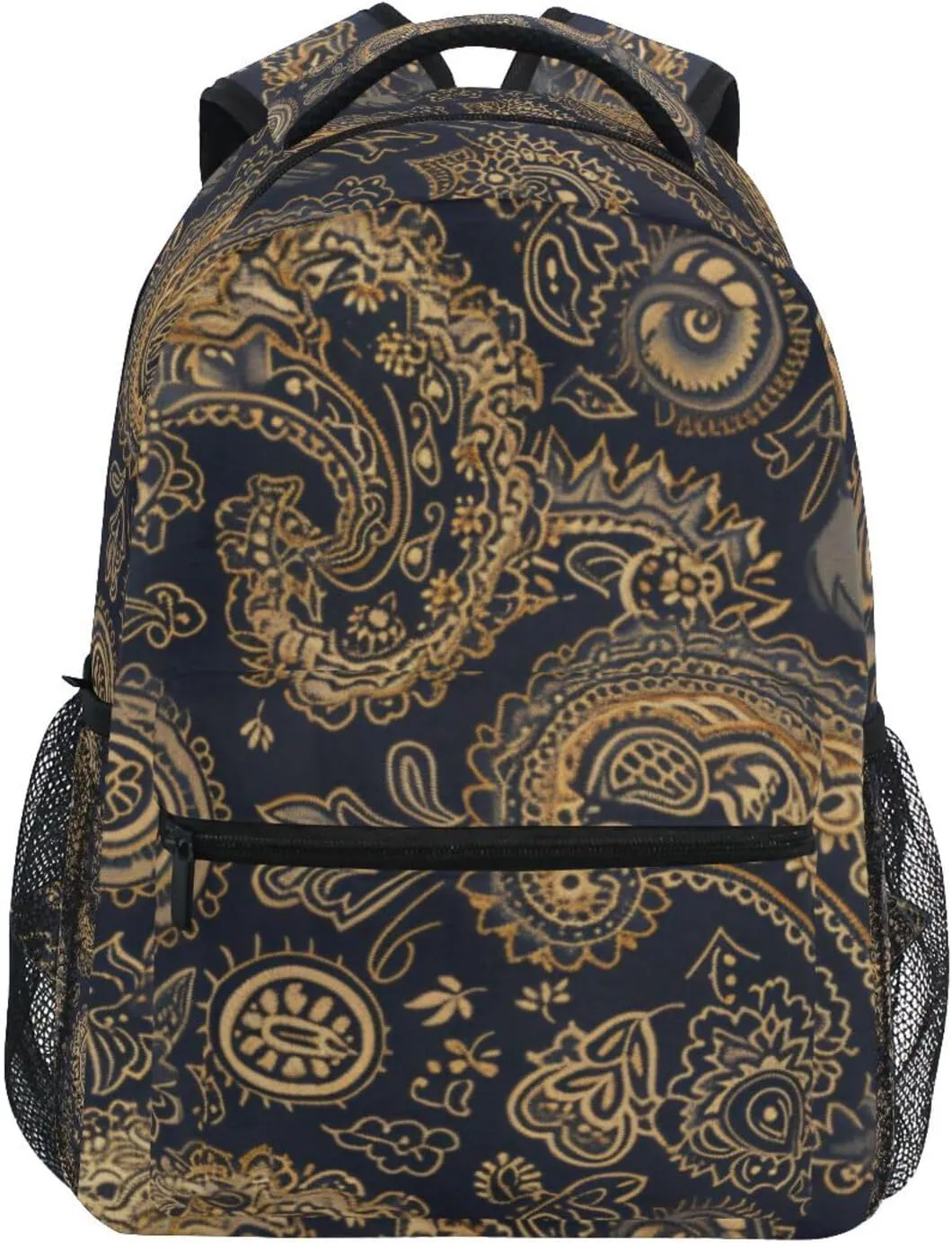 Paisley Beautifully Merges Backpack Daypack Shoulder Bag Book Bag Lightweight Back Pack with Reflective Strip Travel Laptop Daypack 12 ×16.9 In