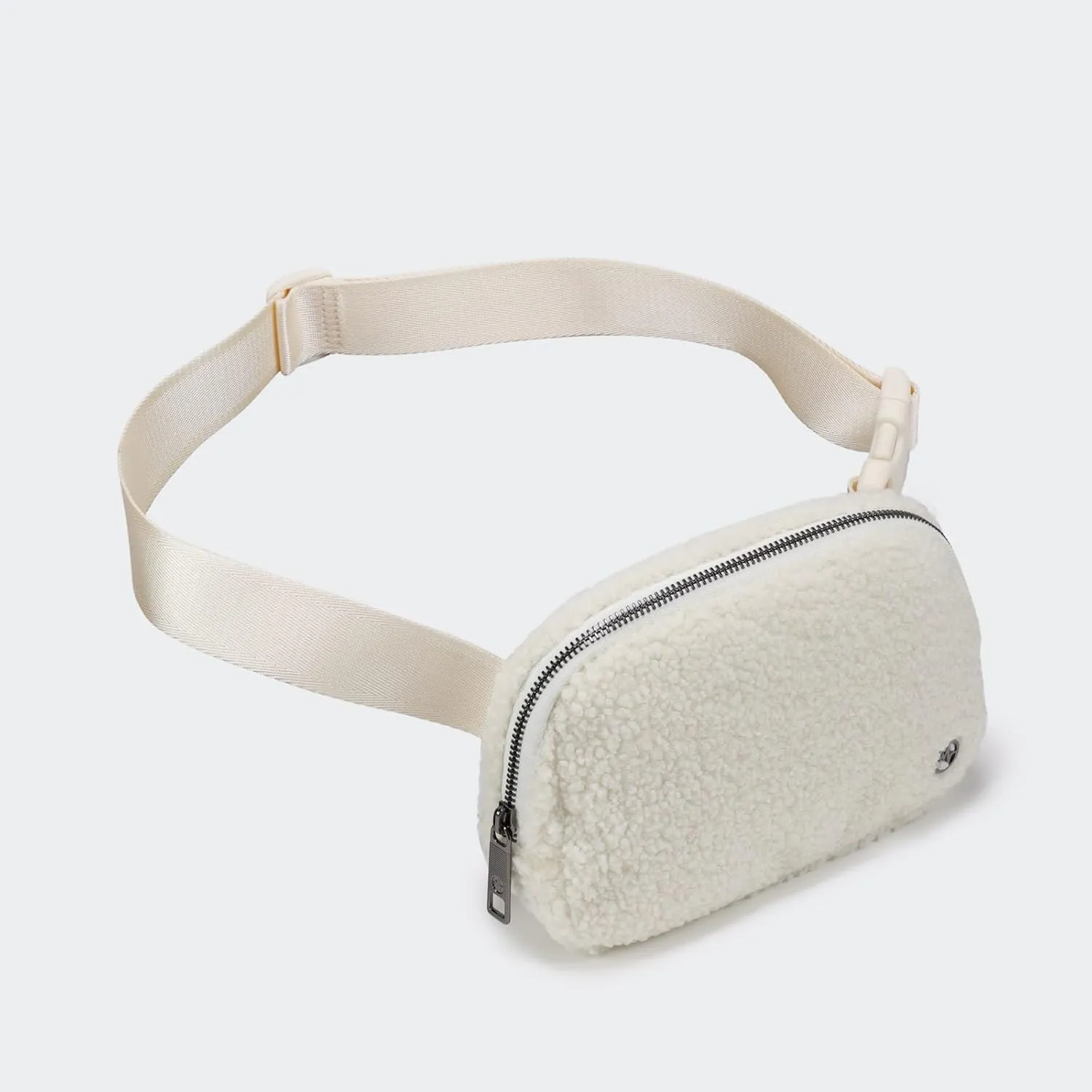 Pander Fanny pack Everywhere Fleece Belt Bag for Women and Men with Adjustable strap Belt, 1L. (Floral White)