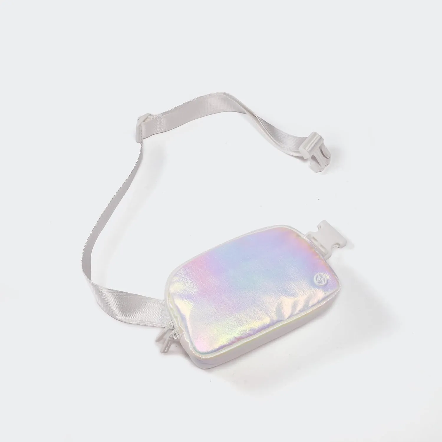 Pander Two Way Zipper Fanny Pack Nylon Everywhere Belt Bag for Women, Water Repellent Waist Packs, Crossbody Bags with Adjustable Strap(Iridescent).