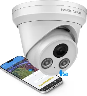 PANOEAGLE 5MP IP PoE Security Camera with Audio/Mic, Compatible for Hikvision 5MP@30fps, Human/Vehicle Detection,98ft IR Night Vision, Wide Angle 2.8mm Lens, IP67 Waterproof(PG2355I)