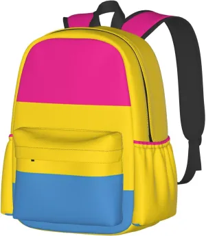 Pansexual Pride Flag Laptop Backpack Shoulder Bag Laptop Pack Travel Backpacks Commuter Back Pack Casual Daypack Bags With Side Pockets