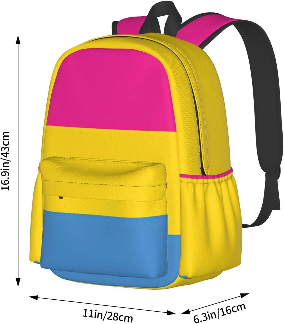Pansexual Pride Flag Laptop Backpack Shoulder Bag Laptop Pack Travel Backpacks Commuter Back Pack Casual Daypack Bags With Side Pockets