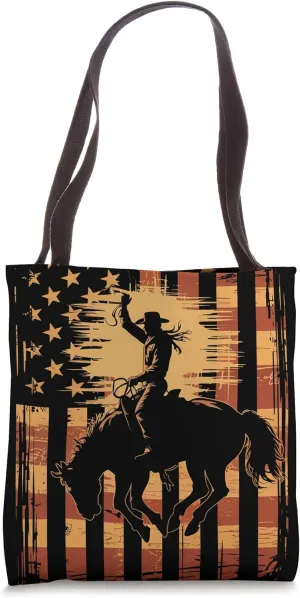 Patriotic Bullfighter Bull Riding Cowboy Rodeo Tote Bag