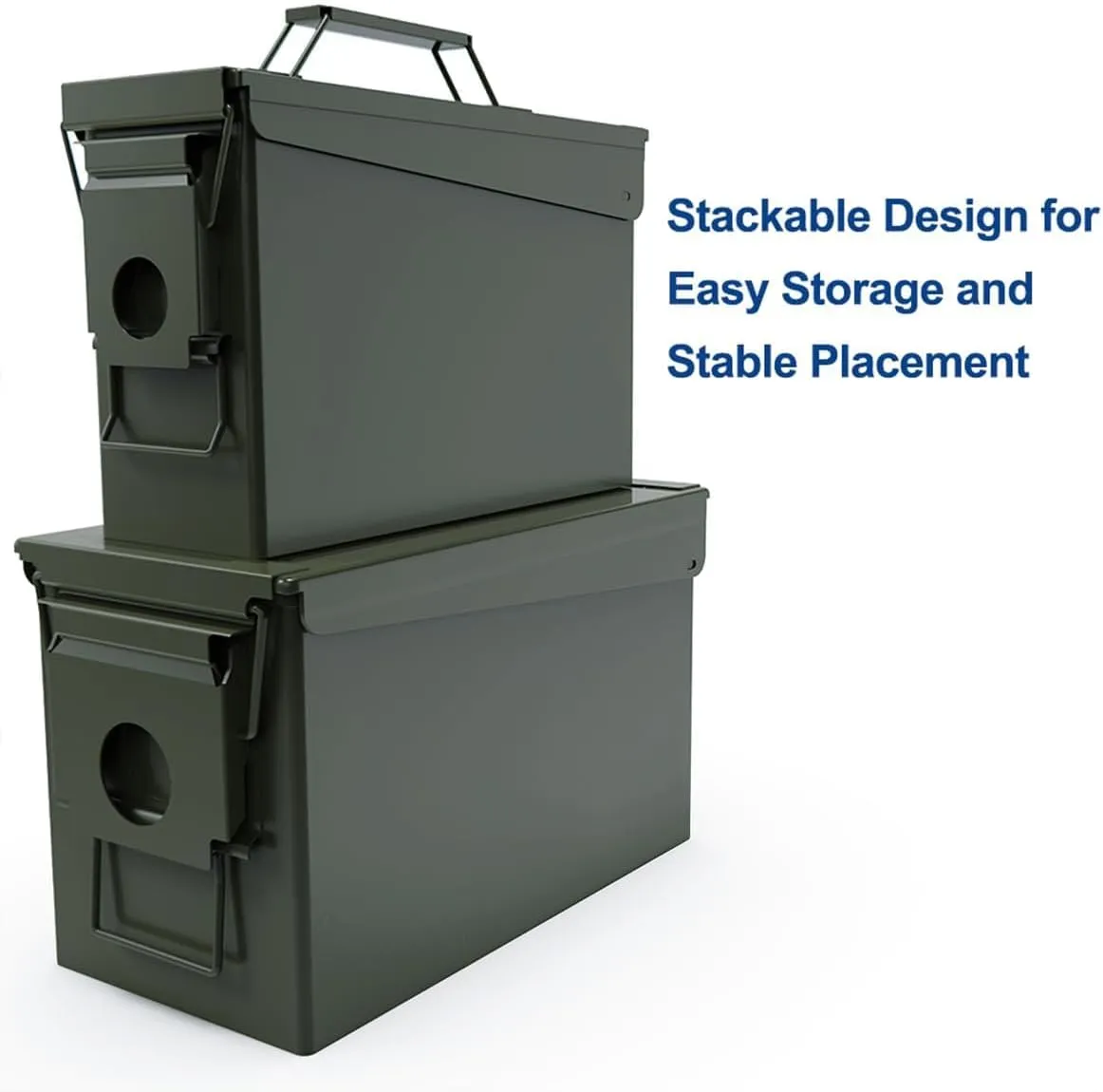 PATRON Cal Ammo Can Metal 9mm Ammo Box Storage Crate case for Shotgun Bullet Rifle Nerf Ammunition Waterproof case-Gard Organizer(Black)