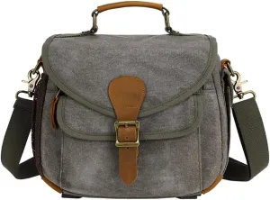 peacechaos Camera Case Crossbody Shoulder Messenger Bag, Vintage DSLR/SLR/Mirrorless Photography Camera Bag with Canon/Nikon/Sony (Army Green)