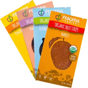 Peaceful Fruits 100% Fruit Strips (Variety pack (blueberry, mango, peach, pineapple), 12 count)