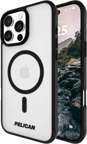 Pelican Ranger iPhone 16 Pro Max Case [Compatible with MagSafe] Rugged Magnetic Phone Case with 12ft Military-Grade Drop Protection - Heavy Duty Phone Cover for iPhone 16 Pro Max - Frosted Clear