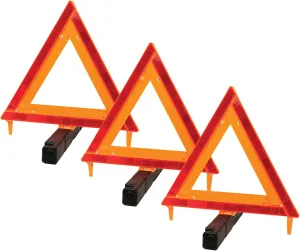 Performance Tool W1498 Large Early Warning Roadside Emergency Reflective Triangle, 3 Pack with Case (Dot Approved), 3 Pack