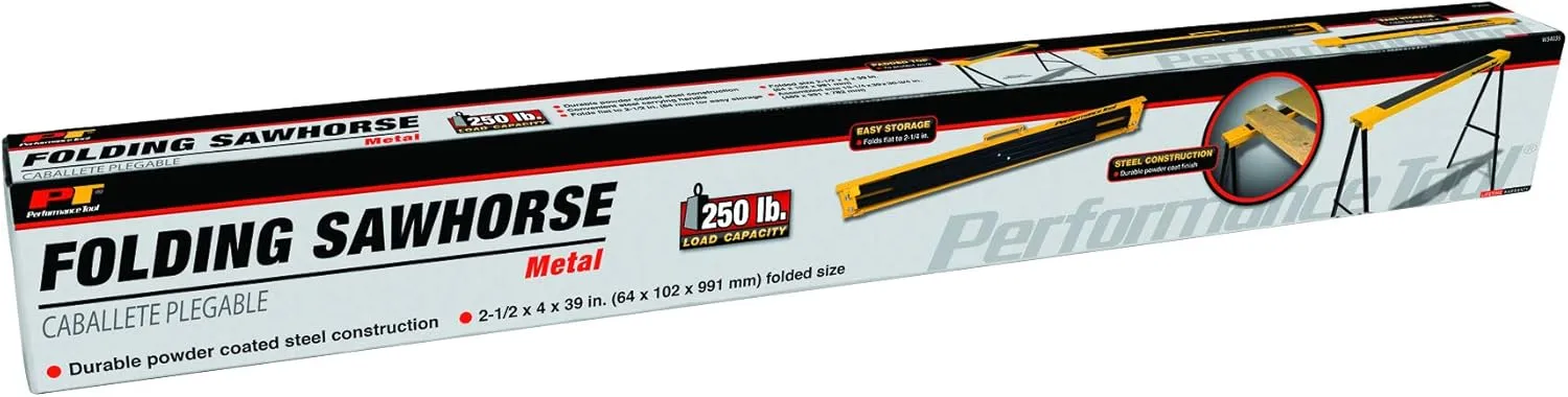 Performance Tool W54035 Folding Metal Sawhorse (250 lb capacity)