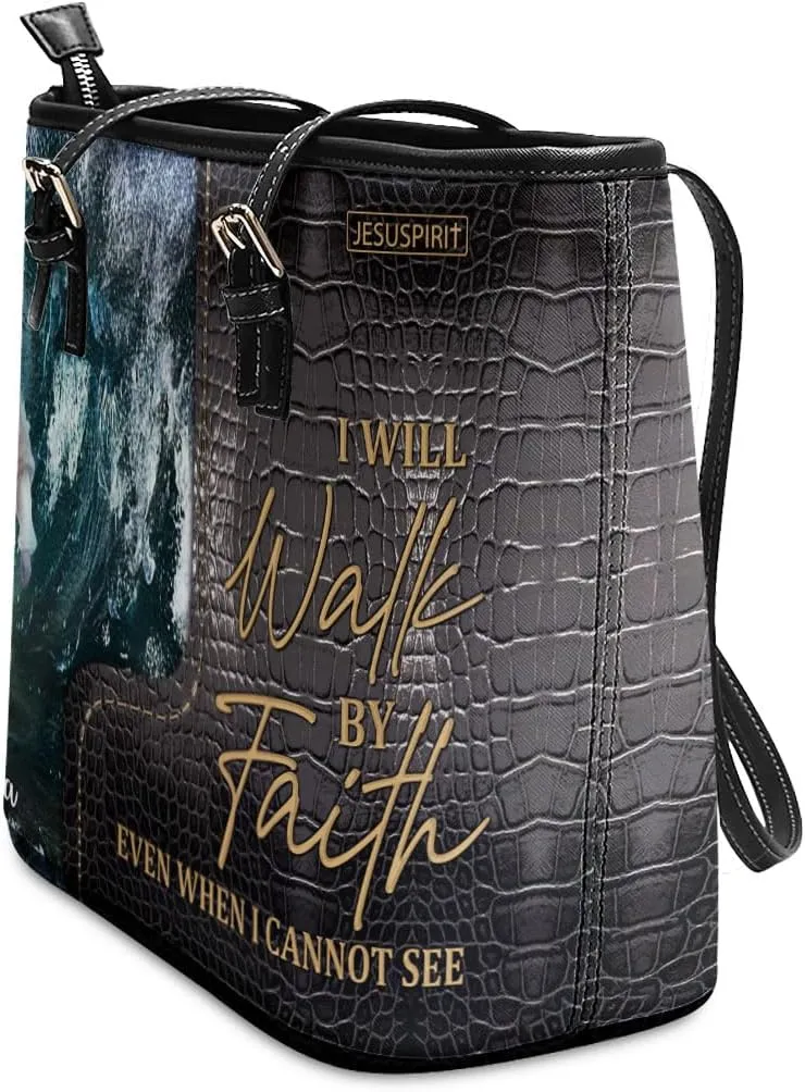 Personalized Leather Tote Bag For Women - Christmas Gifts For Women - Christian Gifts