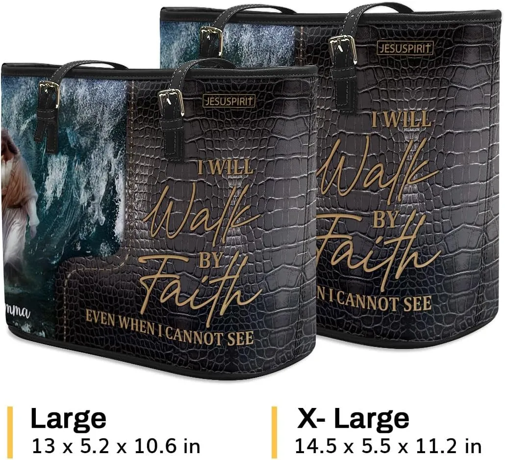 Personalized Leather Tote Bag For Women - Christmas Gifts For Women - Christian Gifts
