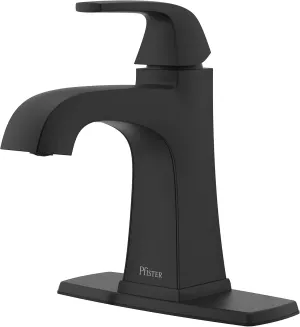 Pfister Bellance Bathroom Sink Faucet, Single Handle, Single Hole or 3-Hole, Matte Black Finish, LF042BLLB