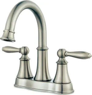 Pfister Courant Bathroom Sink Faucet, 4-Inch Centerset, 2-Handle, 3-Hole, Brushed Nickel Finish, LF048COKK