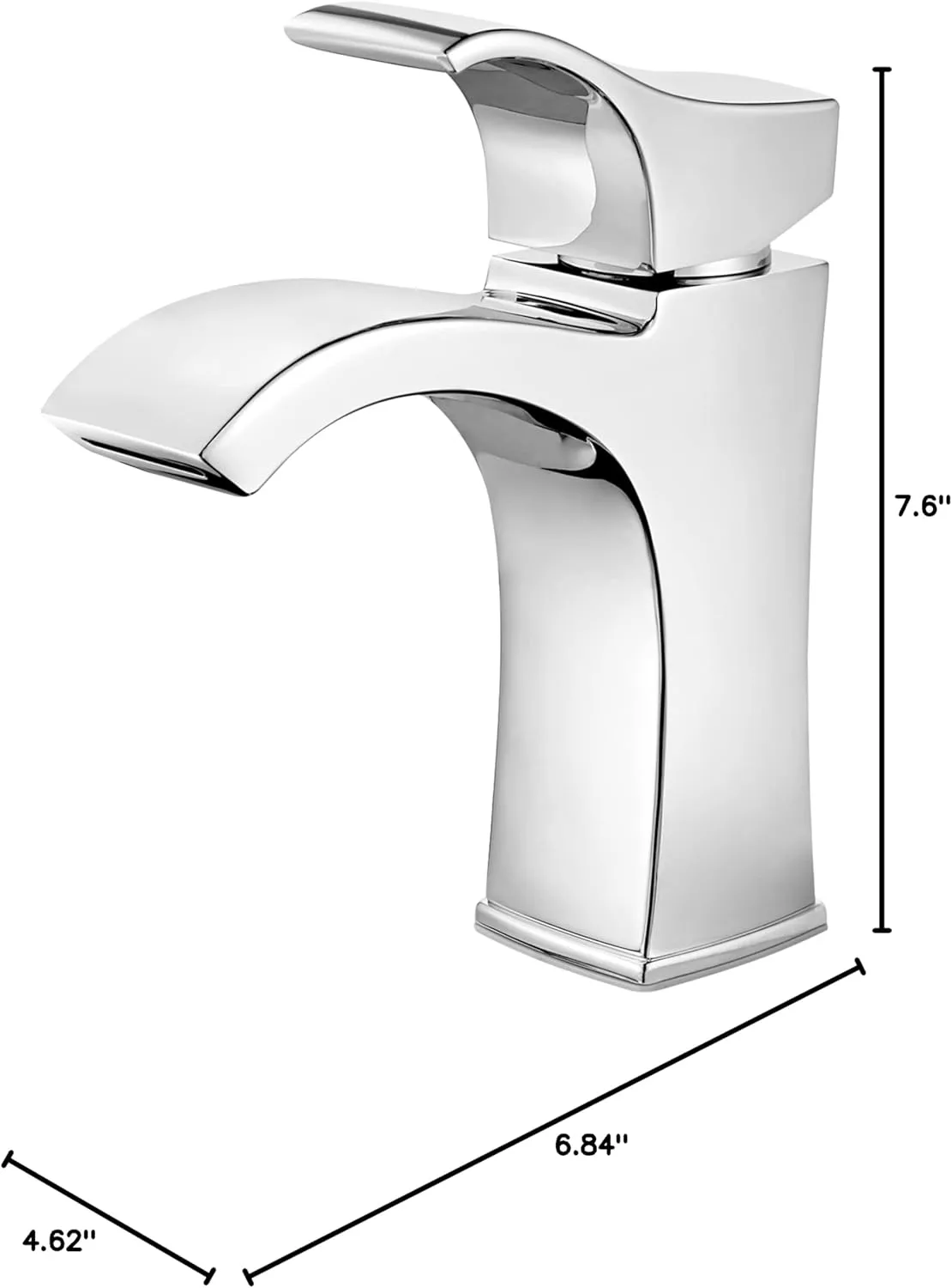 Pfister Venturi Bathroom Sink Faucet, Single Control, 1-Handle, Single Hole, Polished Chrome Finish, LF042VNCC