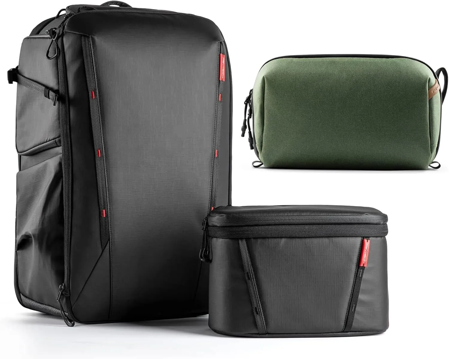 PGYTECH OneMo 2 35L-45L Camera Backpack with Shoulder Bag Wash Pouch Hanging Toiletry Bag for Men, Waterproof Dopp Kit Travel Makeup Bag Organizer for Toiletries & Cosmetics
