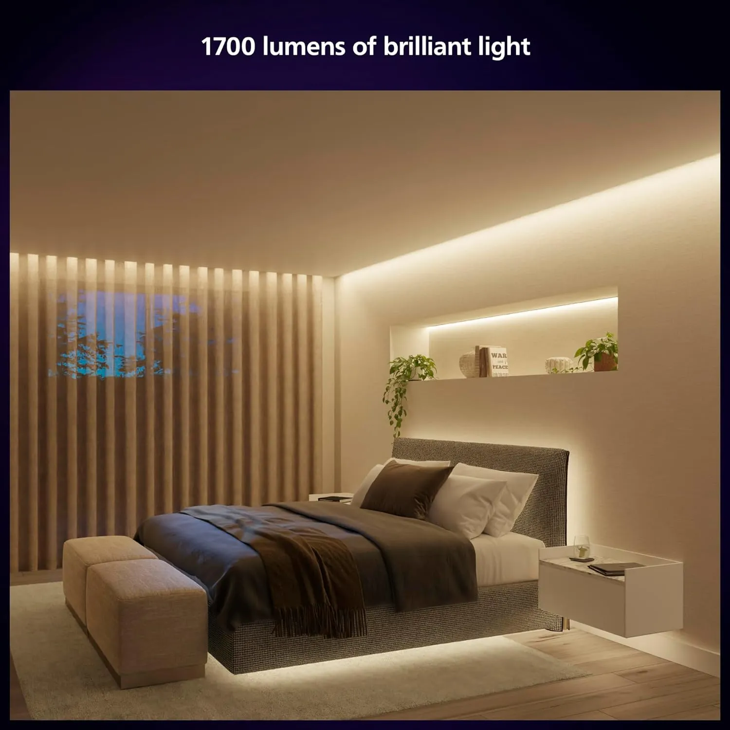 Philips Hue Indoor 10 Ft Smart LED Solo lightstrip Base Kit - 1 Pack - Control with Hue App - Compatible with Alexa, Google Assistant and Apple HomeKit