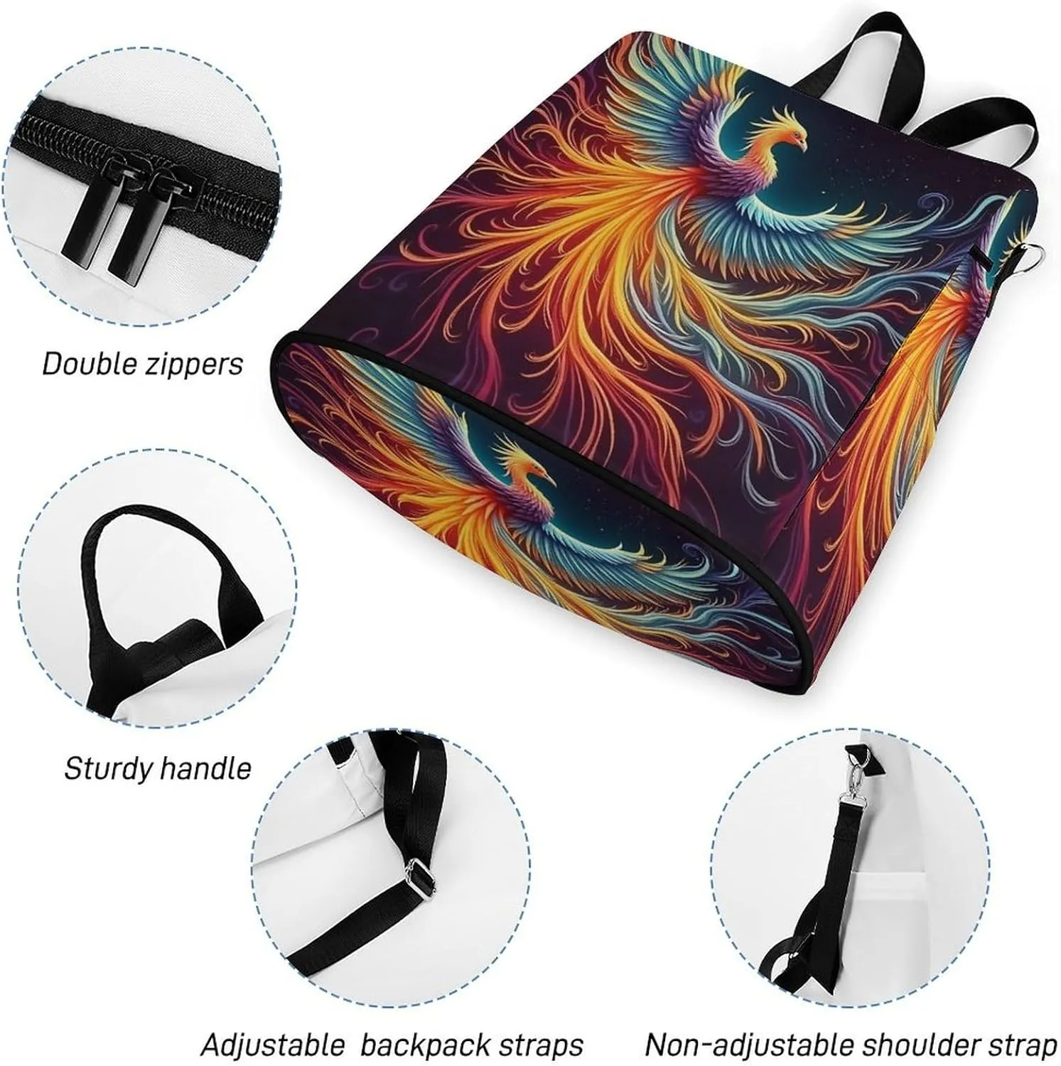 Phoenix Waterproof Backpack Purse for Women Anti Theft Fashion Shoulder Bag Lightweight Rucksack