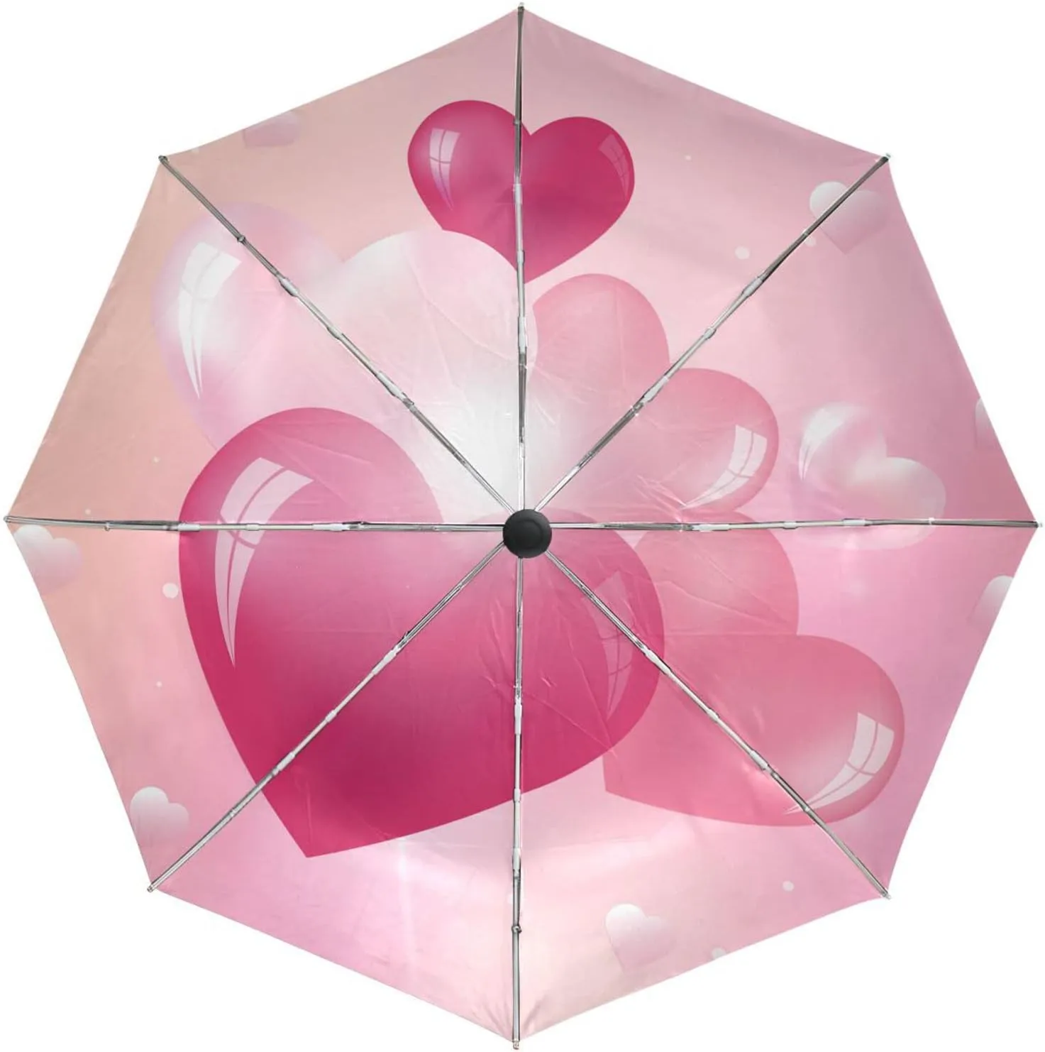 Poeticcity Automatic Folding UPF 50  Anti-UV Rain Umbrella, Auto Open/Close 3 Folds Sun Parasol Canopy Windproof Compact Travel Umbrella
