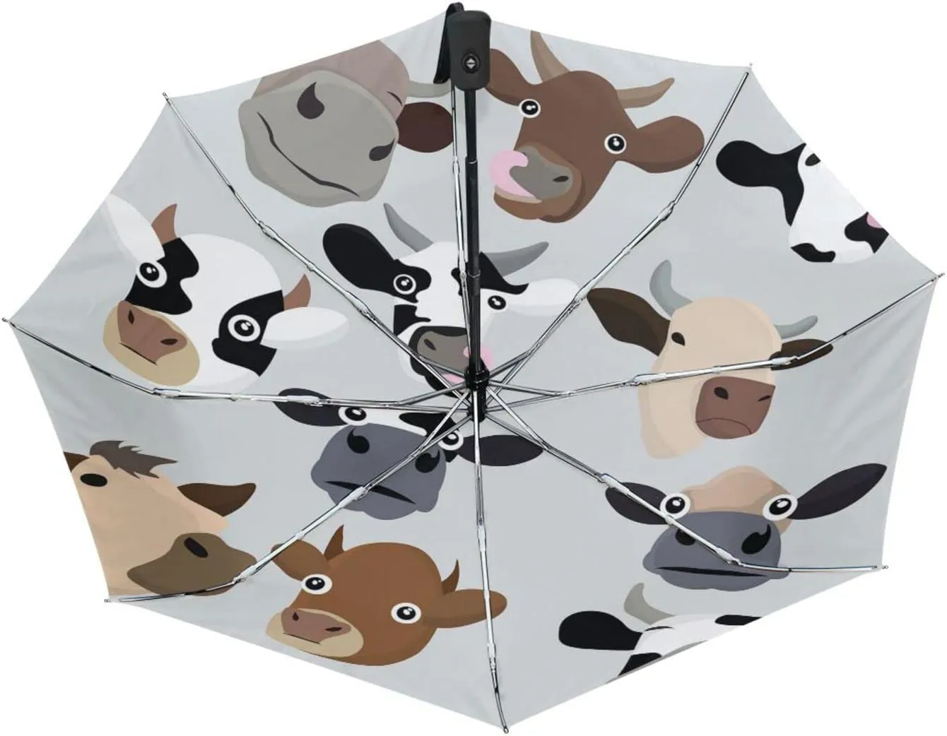 Poeticcity Automatic Folding UPF 50  Anti-UV Rain Umbrella, Auto Open/Close 3 Folds Sun Parasol Canopy Windproof Compact Travel Umbrella