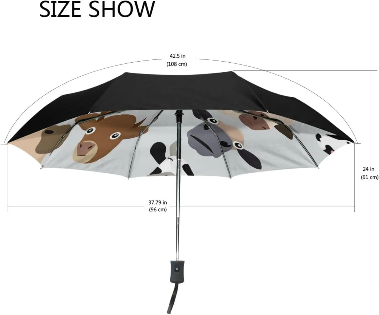 Poeticcity Automatic Folding UPF 50  Anti-UV Rain Umbrella, Auto Open/Close 3 Folds Sun Parasol Canopy Windproof Compact Travel Umbrella