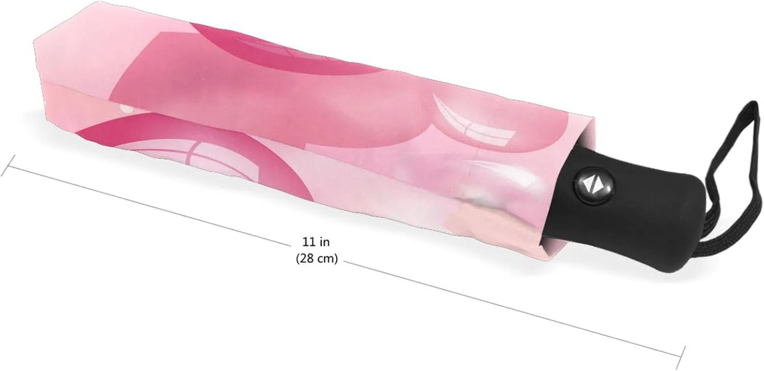 Poeticcity Automatic Folding UPF 50  Anti-UV Rain Umbrella, Auto Open/Close 3 Folds Sun Parasol Canopy Windproof Compact Travel Umbrella