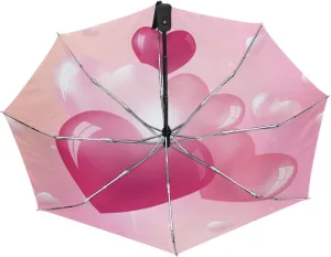 Poeticcity Automatic Folding UPF 50  Anti-UV Rain Umbrella, Auto Open/Close 3 Folds Sun Parasol Canopy Windproof Compact Travel Umbrella