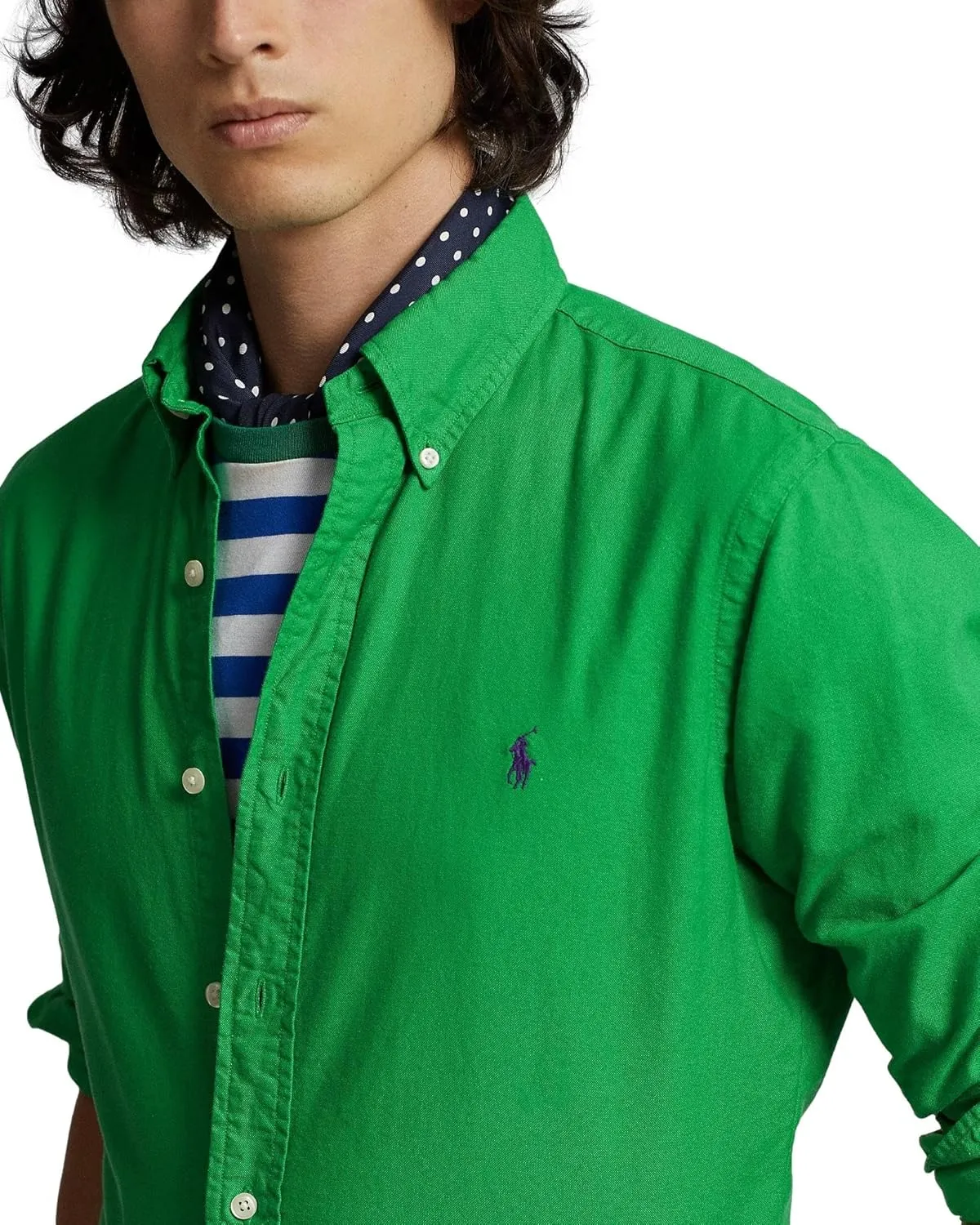 POLO RALPH LAUREN Men's Long Sleeve Slim Fit Oxford Button Down Shirt