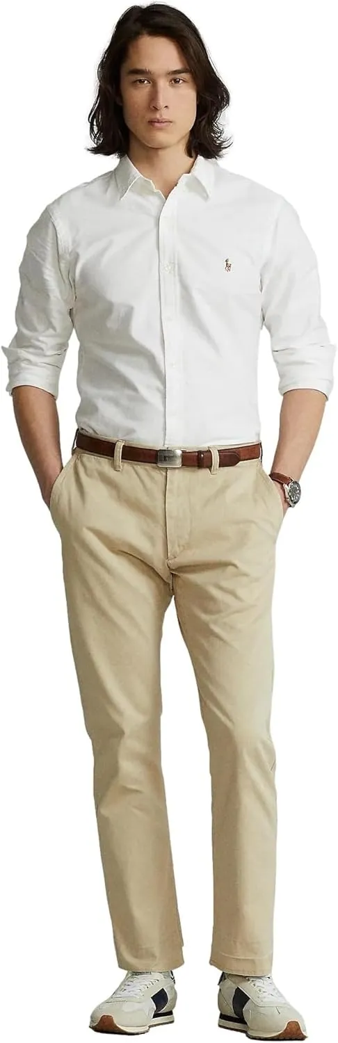 POLO RALPH LAUREN Men's Long Sleeve Slim Fit Oxford Button Down Shirt
