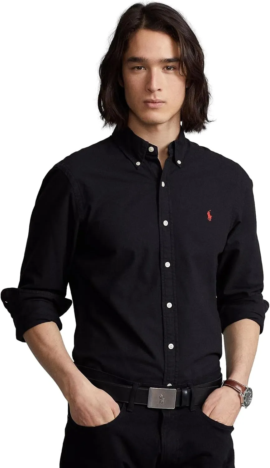 POLO RALPH LAUREN Men's Long Sleeve Slim Fit Oxford Button Down Shirt