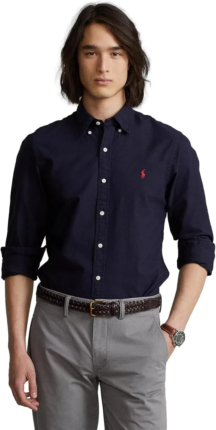 POLO RALPH LAUREN Men's Long Sleeve Slim Fit Oxford Button Down Shirt