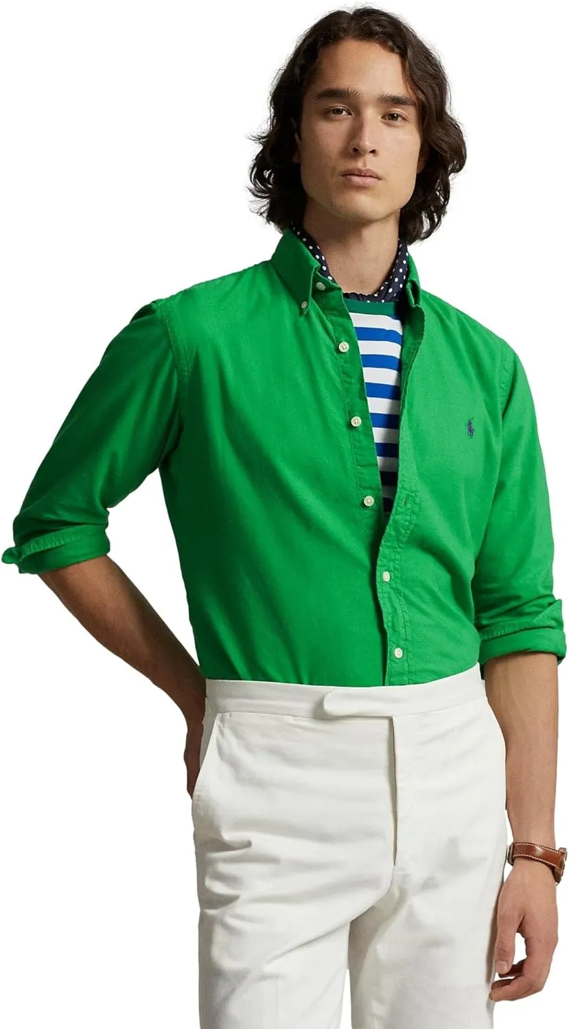 POLO RALPH LAUREN Men's Long Sleeve Slim Fit Oxford Button Down Shirt