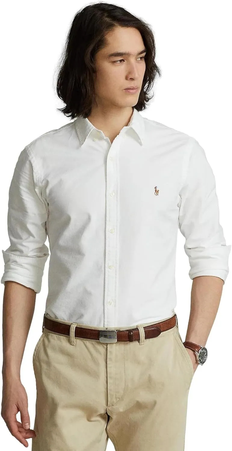 POLO RALPH LAUREN Men's Long Sleeve Slim Fit Oxford Button Down Shirt