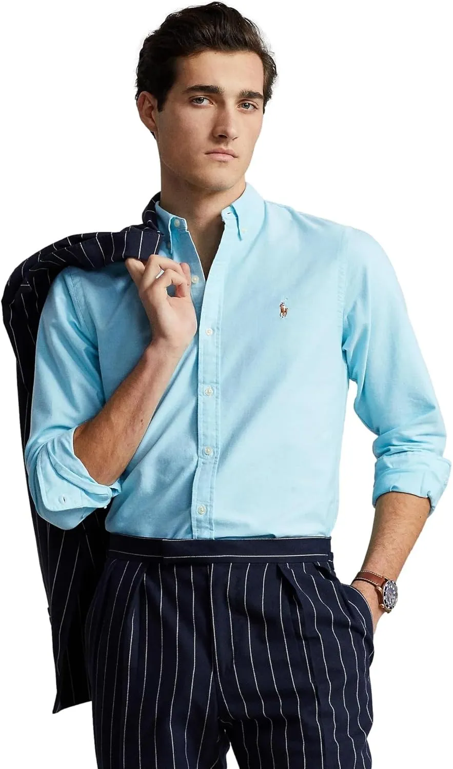 POLO RALPH LAUREN Men's Long Sleeve Slim Fit Oxford Button Down Shirt