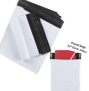 Poly Mailers 10x13Inch-200 pcs Shipping Bags for Clothing,Plastic Mailing Bags,Shipping Envelopes for Clothing,Poly Bags for Shipping Package Bags White