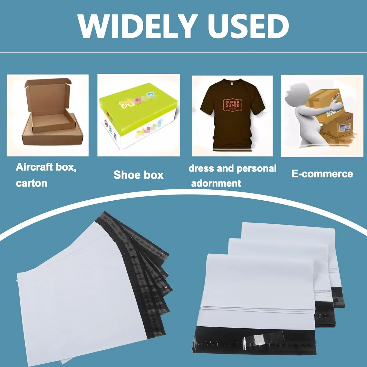 Poly Mailers 10x13Inch-200 pcs Shipping Bags for Clothing,Plastic Mailing Bags,Shipping Envelopes for Clothing,Poly Bags for Shipping Package Bags White