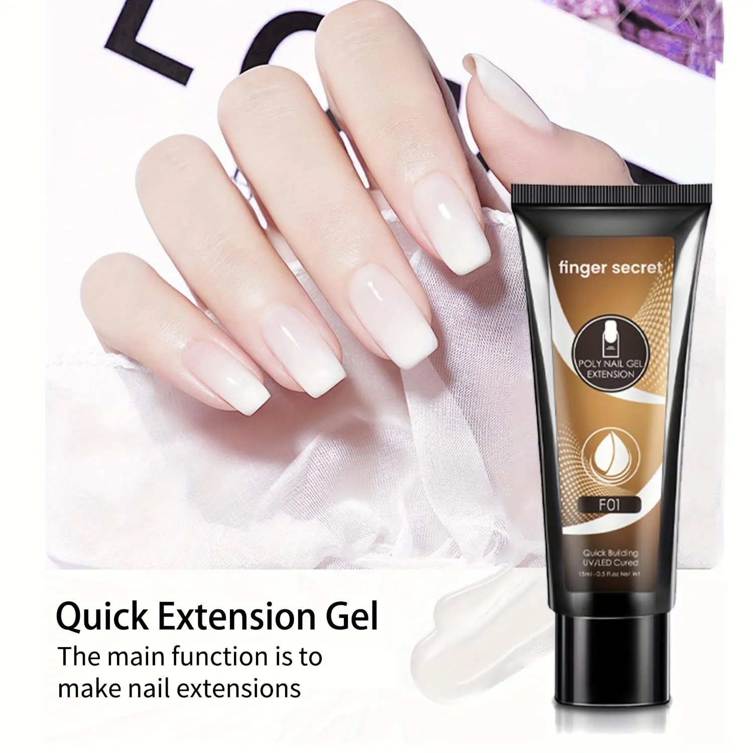 Poly Nail Gel Kit with Nail Lamp,15ml Poly Nail Extension Gel,10Colors Nail Extension Gel Kit With Drill& Slip Solution&Tools,Poly Nails Gel Kit Full Set for Beginner DIY Nail Art