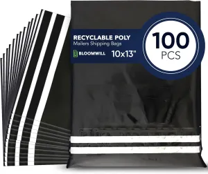 Poly Shipping Bags 100 Pcs, Mailer Bags for Shipping Clothes, Self-Adhesive Waterproof Poly Mailers, Strong Tear-Resistant Packaging Plastic Mailers, 10"x13"