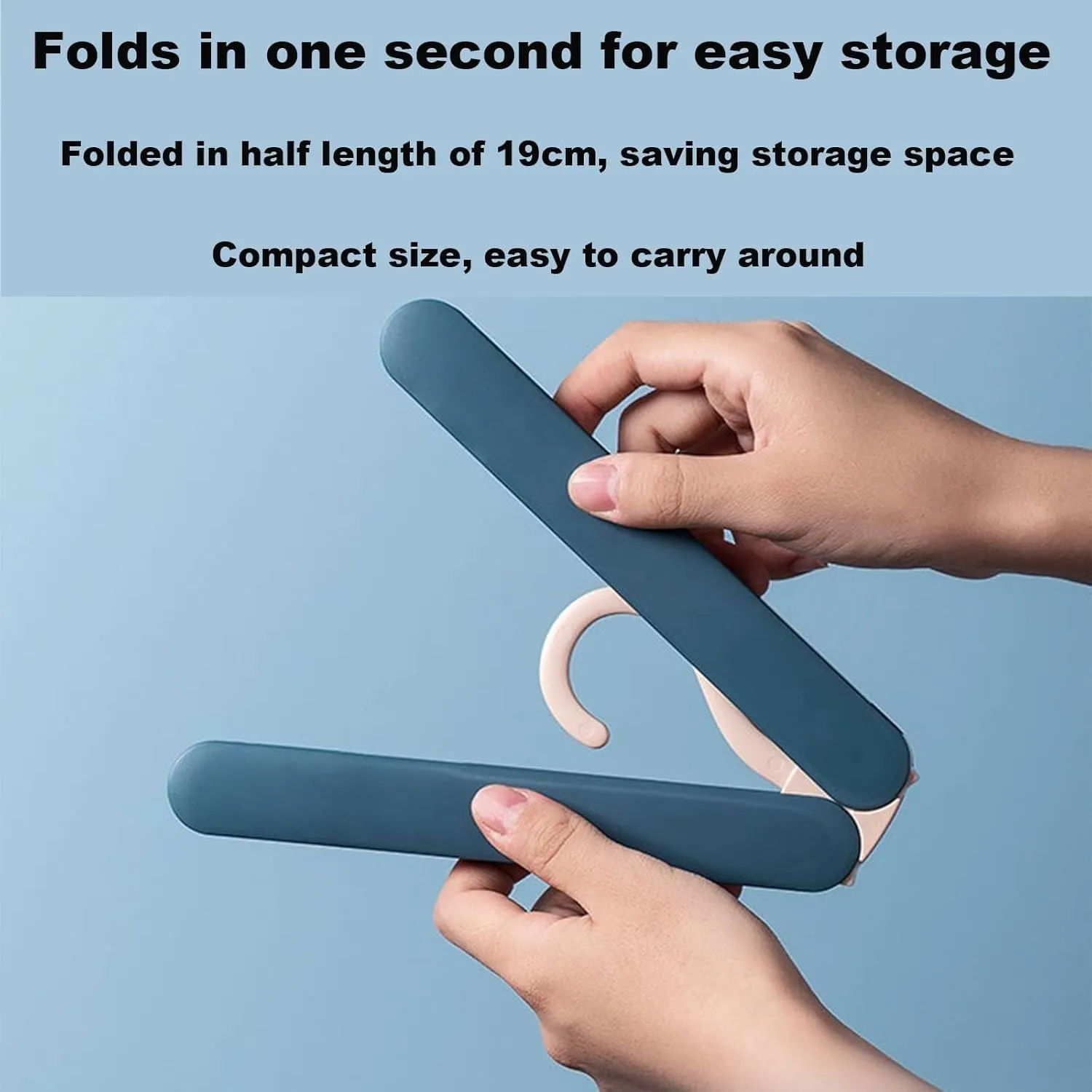 Portable Folding Clothes Racks for Travel, 4-Piece Non-Slip Shoulder Strap Design with Hidden Clip, Space Saving, Suitable for Hotel, Home and Luggage(Pink)