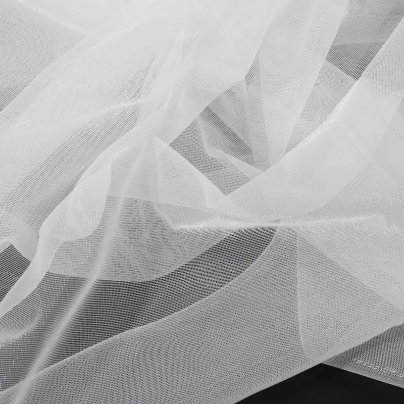 Power Corset Mesh Fabric, Non Stretch Mesh Net for Transparent Corset Base, Couture Dress, Wedding, Prom Gown,Pre-Cut 5 Yards Long 60" Wide (Off White, 5 Yard pre Cut)