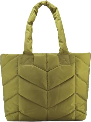 Puffer Tote Bag for Women Quilted Puffy Handbag Winter Down Cotton Padded Work Shoulder Bag Top Handle Purse