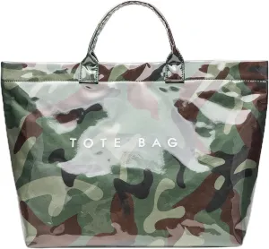 PVC Clear Tote Bag for Women, Large Plastic Tote Beach Bag, Kraft Paper Hobo Handbag Purse with Top Handle