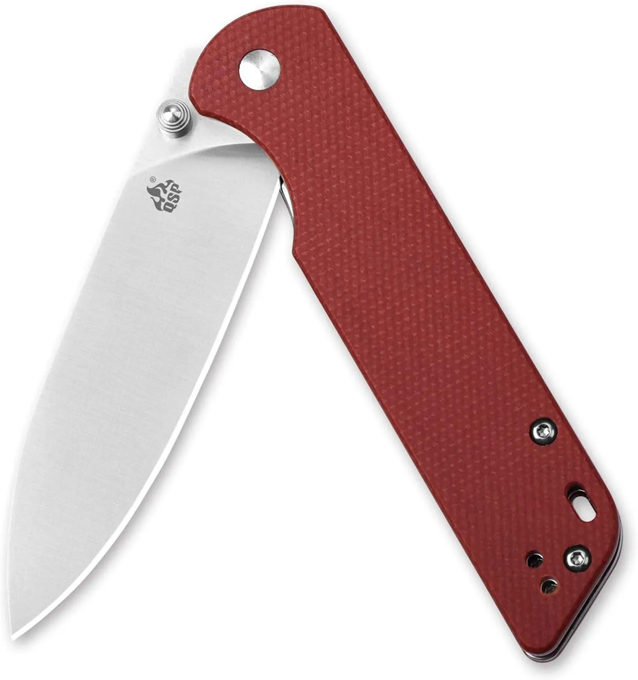 QSP EDC Folding Pocket Knife, D2 Blade, 4" G10/Micarta handle, Left and Right Handed Thumb Stub Opening, Smooth Liner Lock with Ball Bearing, Parrot (ball bearing, red micarta)