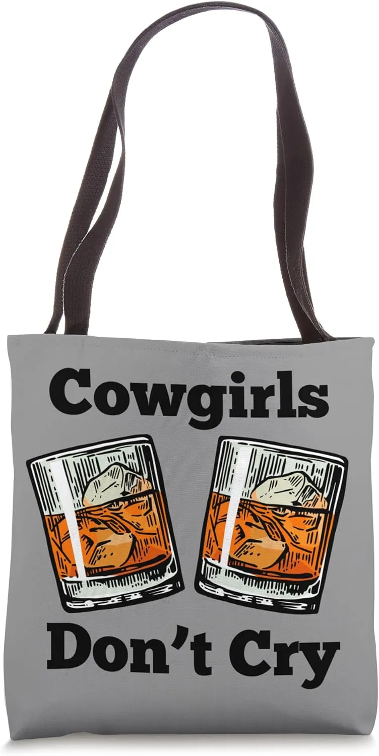 "Cowgirls Don't Cry Western" Cowgirls Western Couple Design Tote Bag