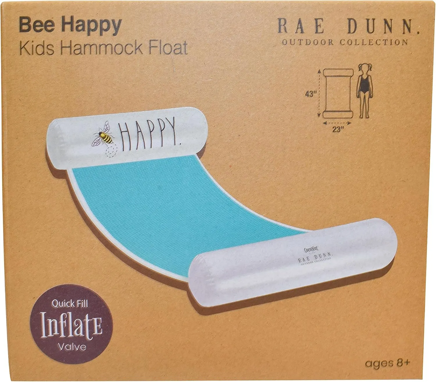 Rae Dunn x CocoNut Float Kids Hammock Floats - Kid Size Multi-Purpose Inflatable Drifter, Saddle Float & Lounge Chair - Versatile Ride-On for Summer & Swim Parties