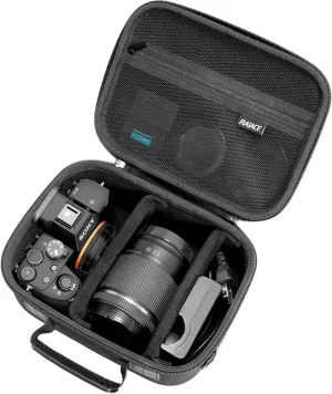 RAIACE Hard Case Compatible with Sony Alpha 7 II III IV/7R V Camera, for Nikon, for Canon, for Pentax and More. Mesh Pocket for Charger, Cables, Cards and Accessories. (case only) - Black
