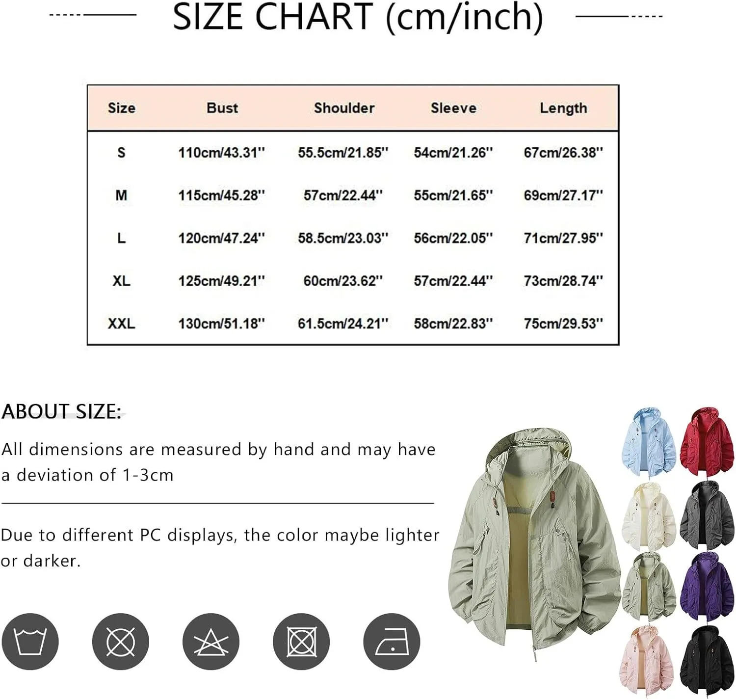 Rain Jacket Men Waterproof Lightweight Raincoats Outdoor Plain Golf Rain Jacket for Daily Casual