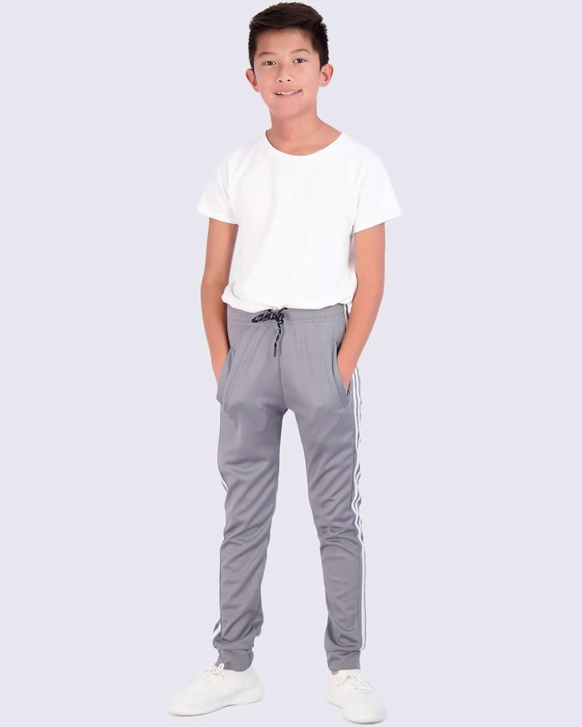 Real Essentials 3 Pack: Boy's Mesh Active Athletic Casual Jogger Sweatpants with Pockets