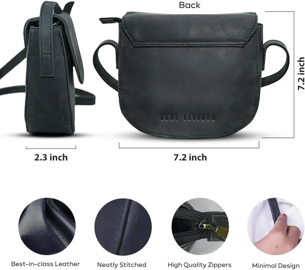 Real Leather Crossbody Bags for Women,Small Saddle Cross Body Sling Purse and Cross Over Handbags